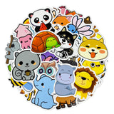 Wrapables Waterproof Vinyl Stickers, 100pcs, Cartoon Animals