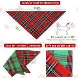 Wrapables Christmas Pet Triangle Bandana Scarves 2pcs, Small, Classic Plaid