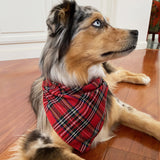 Wrapables Christmas Pet Triangle Bandana Scarves 2pcs, Small, Classic Plaid