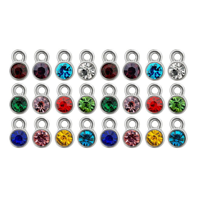 Wrapables 24pc Crystal Birthstone Jewelry Making Charms