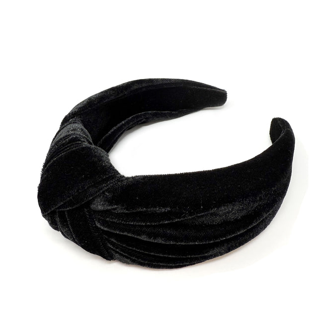 Wrapables Wide Top Knot Velvet Headbands, Black