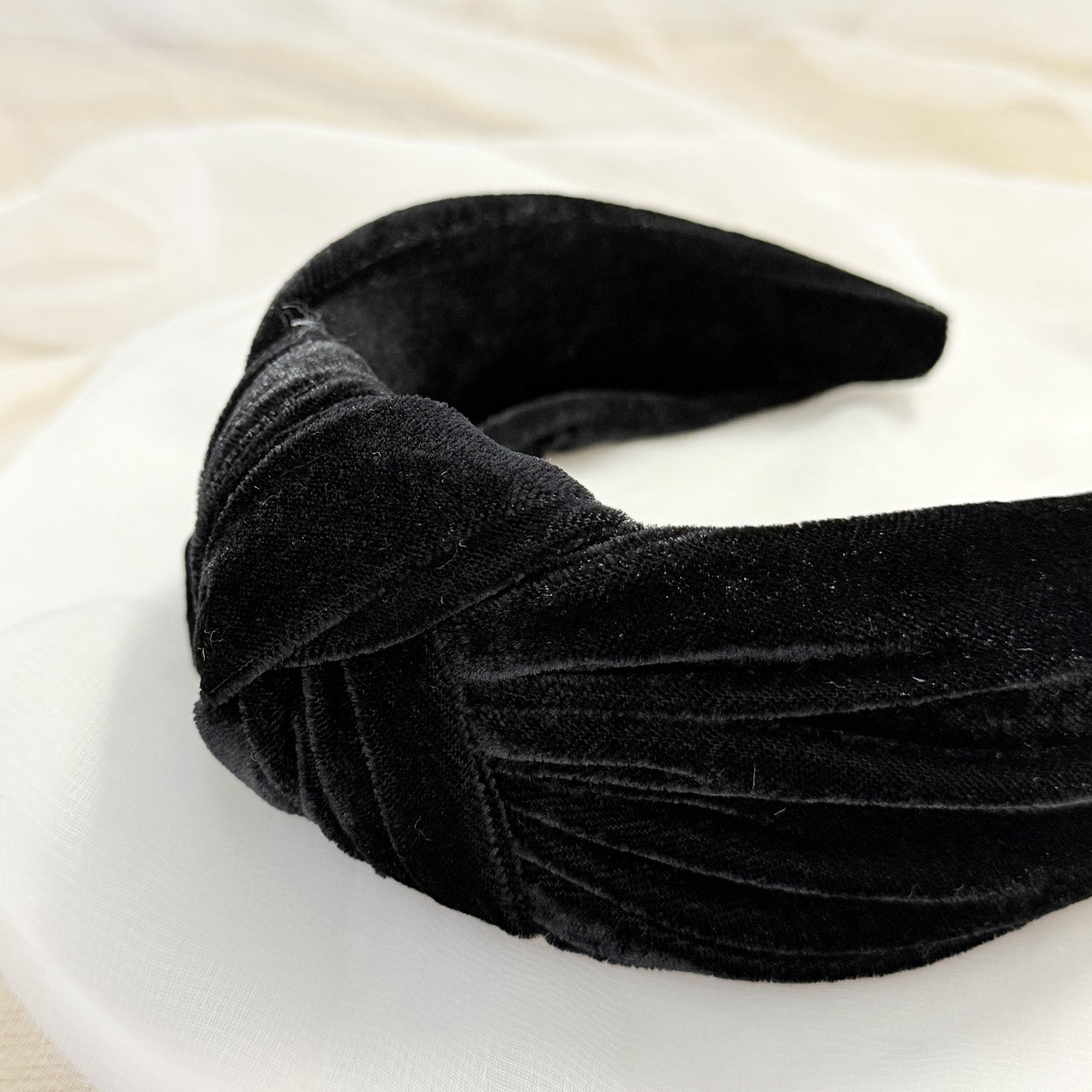 Wrapables Wide Top Knot Velvet Headbands, Black