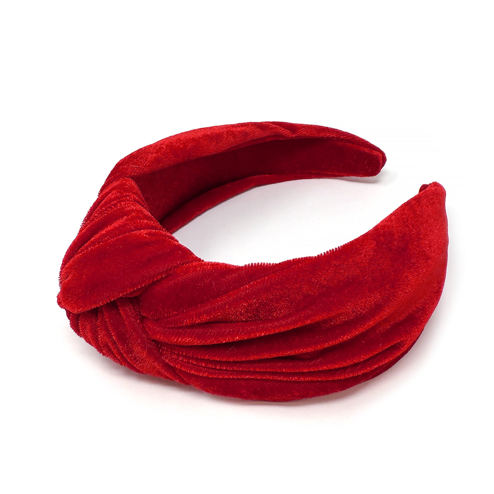 Wrapables Wide Top Knot Velvet Headbands, Red