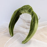 Wrapables Wide Top Knot Velvet Headbands, Apple Green