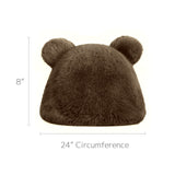 Wrapables Faux Fur Fluffy Bear Ears Winter Beanie Hat, Brown