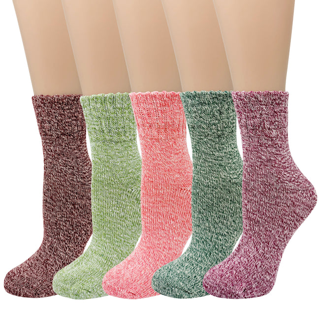 Wrapables Women's Wool Blend Frosted Winter Socks (Set of 5)