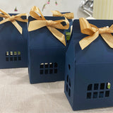 Wrapables House Shaped Gift Boxes with Ribbons, Blue