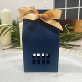 Wrapables House Shaped Gift Boxes with Ribbons, Blue