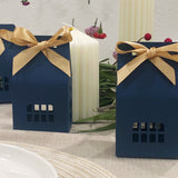 Wrapables House Shaped Gift Boxes with Ribbons, Blue