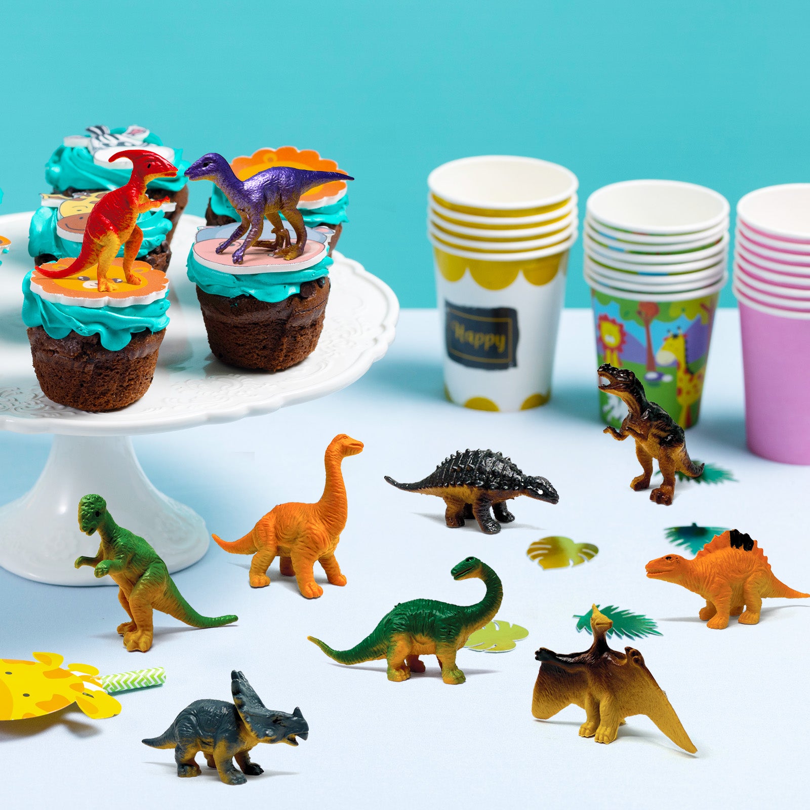 Wrapables 24pcs Mini Plastic Dinosaur Figurines