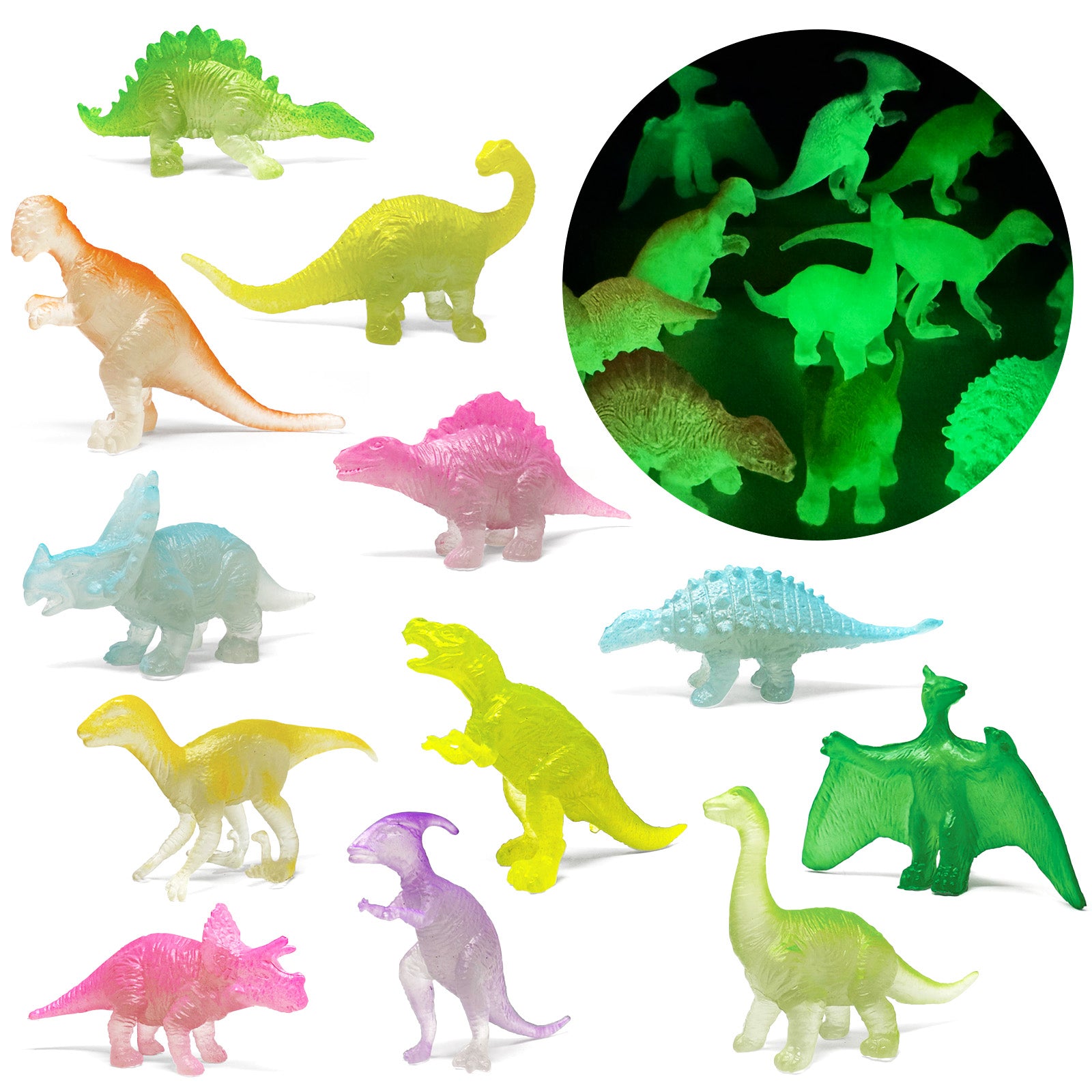 Wrapables 24pcs Mini Plastic Dinosaur Figurines