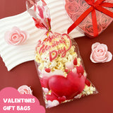 Wrapables 100pcs Valentines Cellophane Treat Bags and Ties