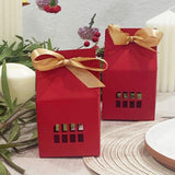 Wrapables House Shaped Gift Boxes with Ribbons, Red