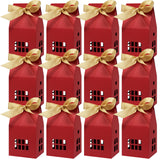 Wrapables House Shaped Gift Boxes with Ribbons, Red