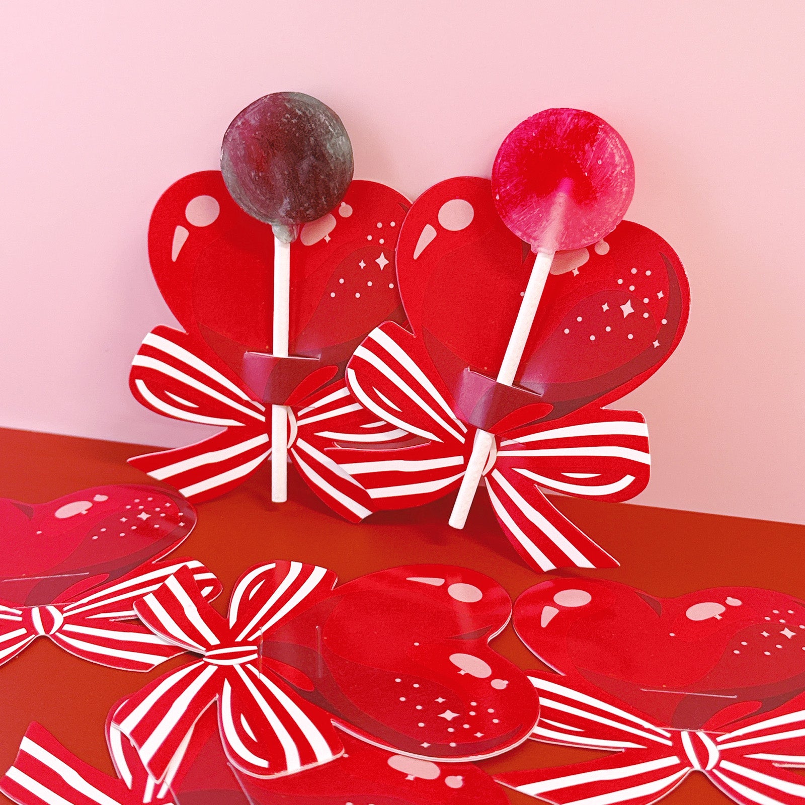 Wrapables Valentines Lollipop Paper Card Candy Holders 100pc