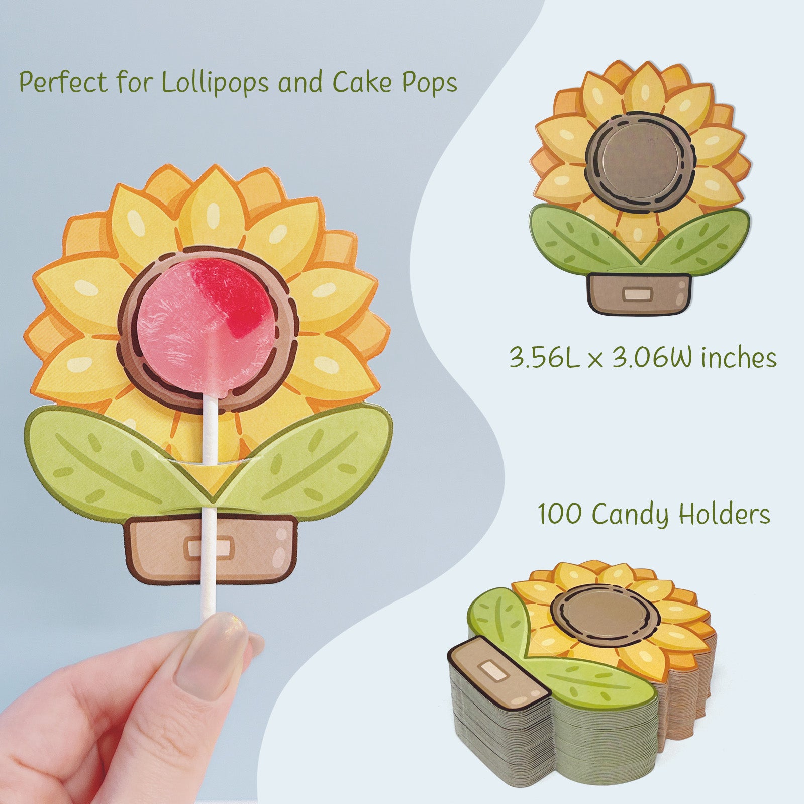 Wrapables Birthday Lollipop Paper Card Candy Holders 100pc