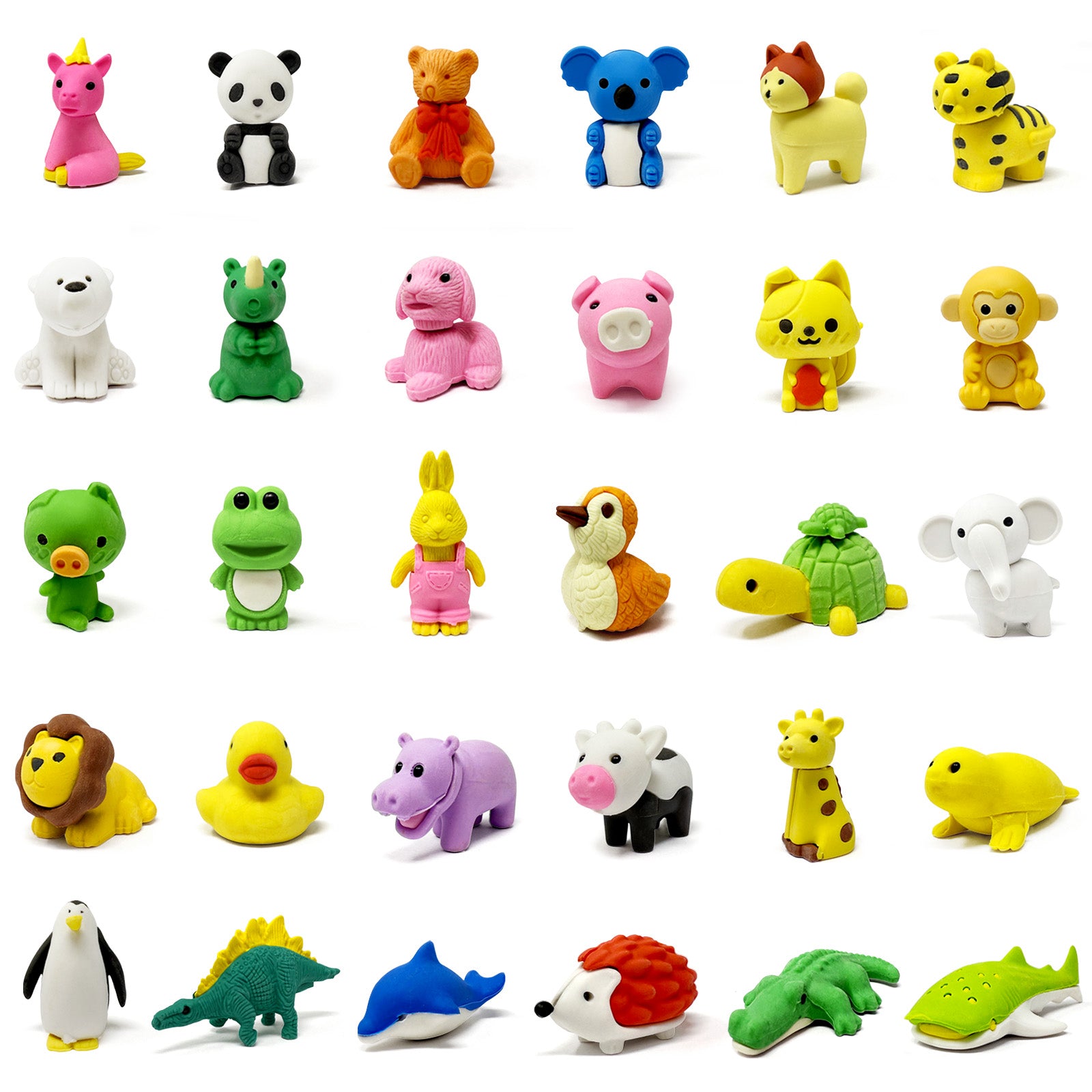 Wrapables 30pcs Mini Animal Eraser Pets, 3D Puzzle Erasers