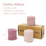 Wrapables 1.5 In x 21 Yd Fringe Chiffon Ribbons (3pcs)