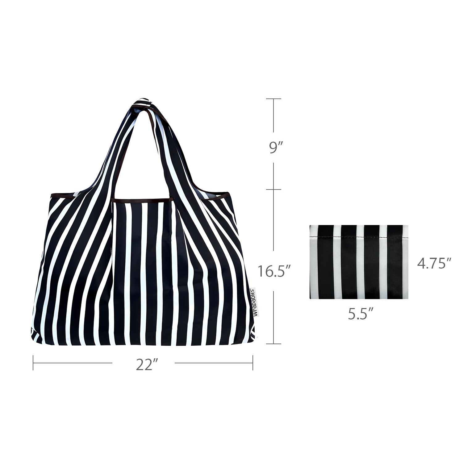 Wrapables Large Foldable Tote Nylon Reusable Grocery Bags