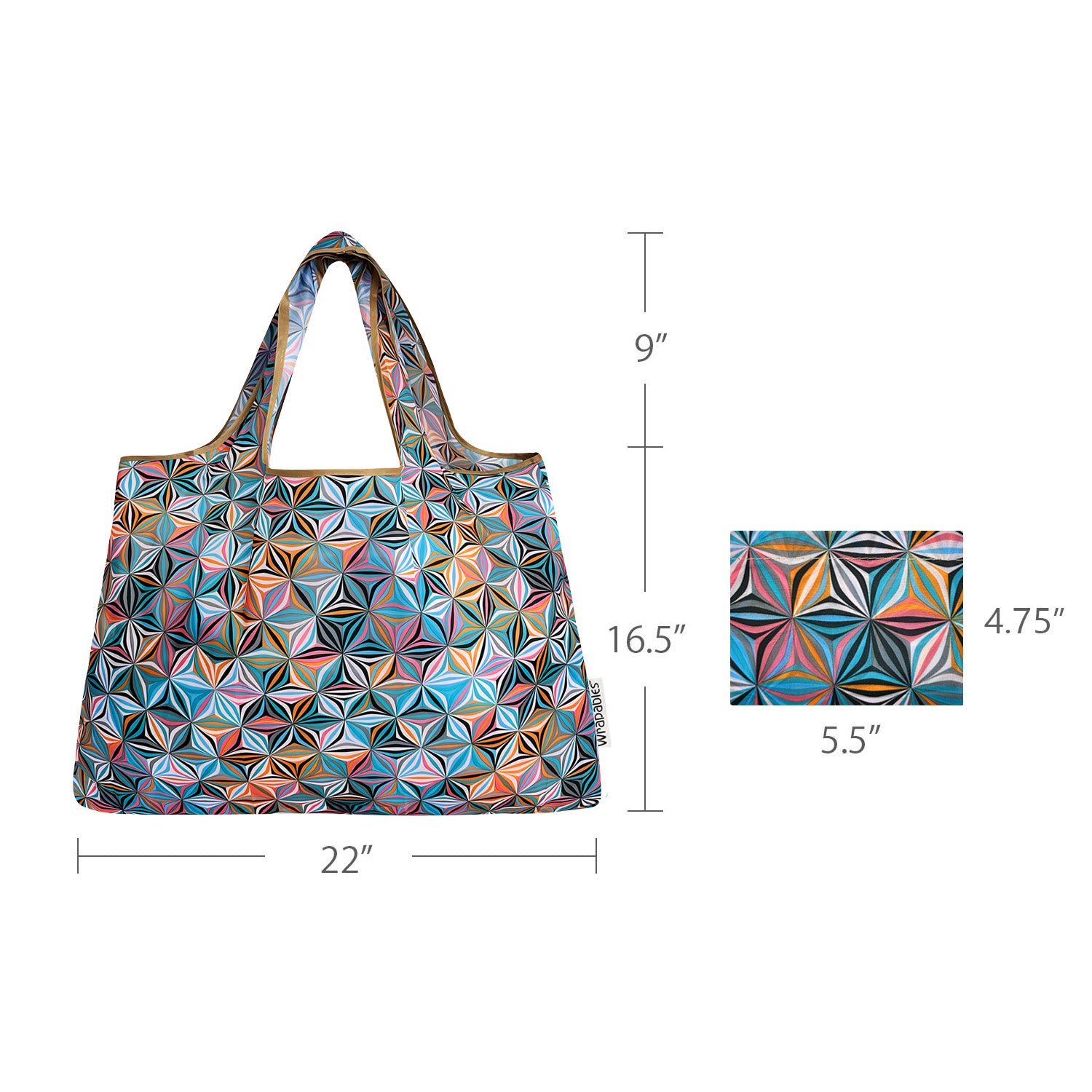 Wrapables Large Foldable Tote Nylon Reusable Grocery Bags