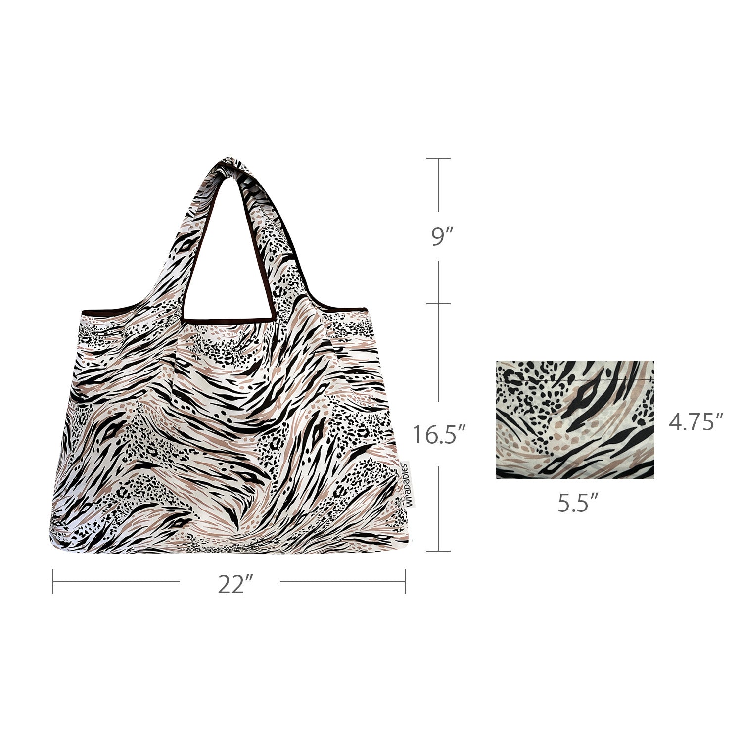 Wrapables Large Foldable Tote Nylon Reusable Grocery Bags