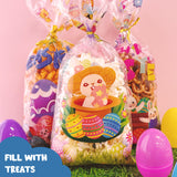 Wrapables 100pcs Easter Cellophane Treat Bags and Ties, Happy Easter