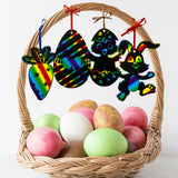 Wrapables 36pc DIY Rainbow Color Scratch Arts Ornaments, Easter