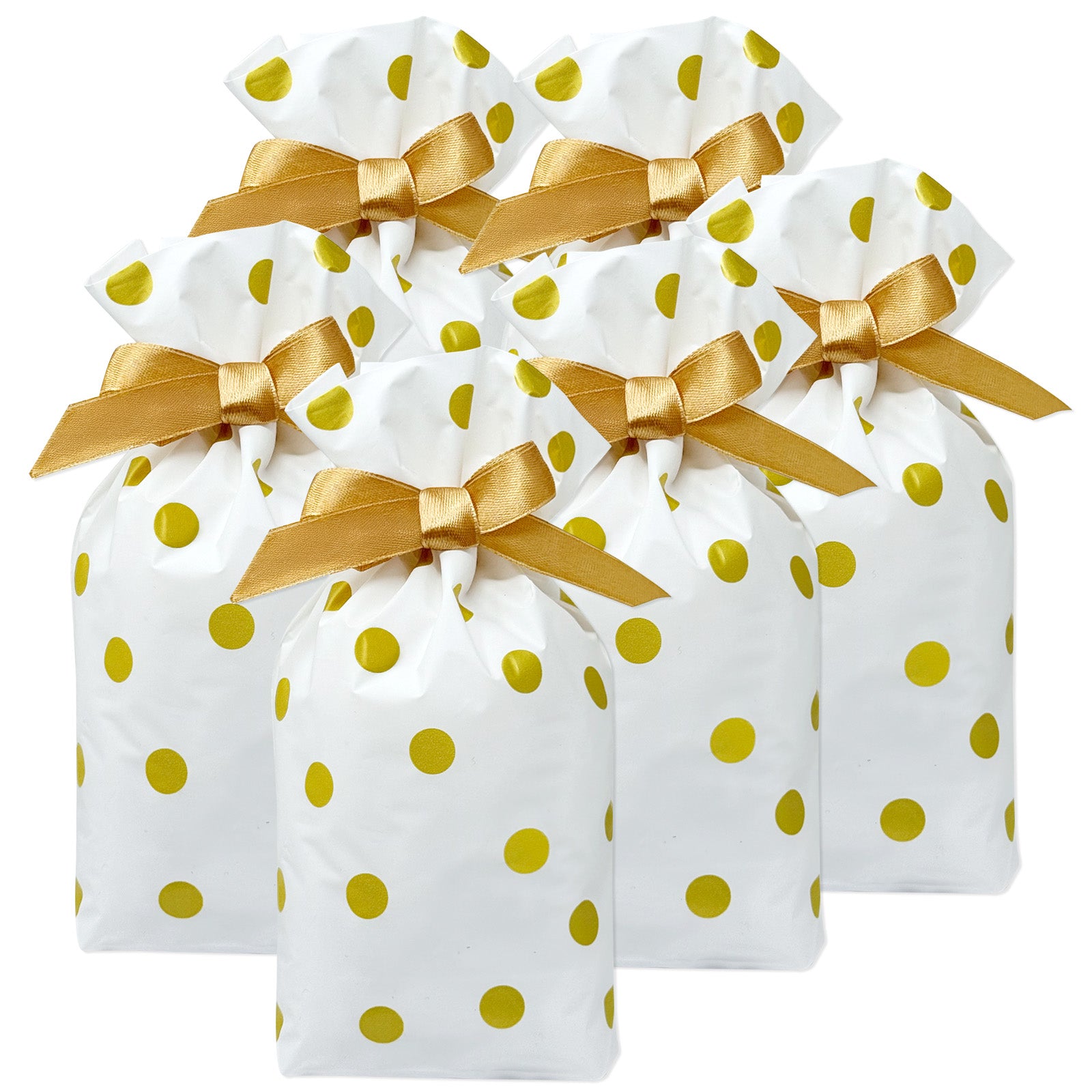 Wrapables Gold Dots Drawstring Treat Bags (50pcs)