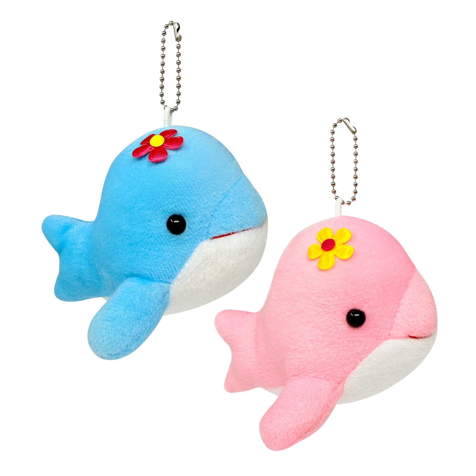 Wrapables Cute Plush Keychain Pendant Charm for Bag, (Set of 2) Whales