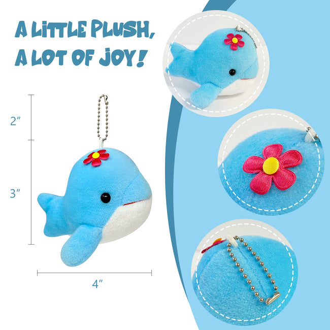 Wrapables Cute Plush Keychain Pendant Charm for Bag, (Set of 2) Whales