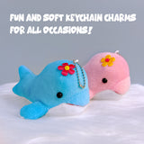 Wrapables Cute Plush Keychain Pendant Charm for Bag, (Set of 2) Whales