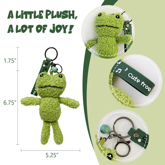 Wrapables Cute Plush Keychain Pendant Charm for Bag, Frog