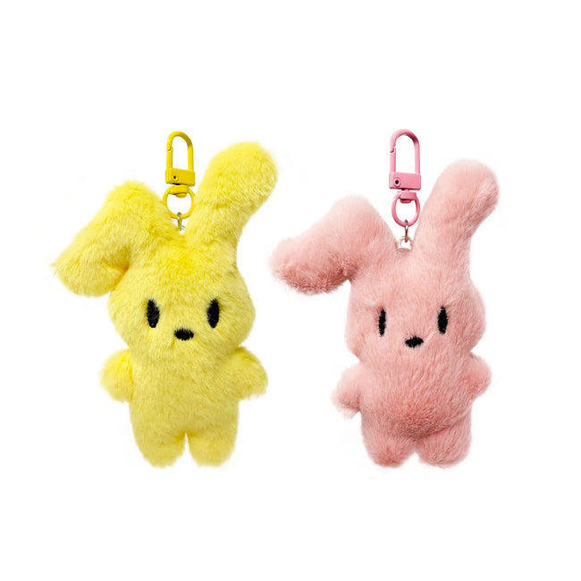 Wrapables Cute Plush Keychain Pendant Charm for Bag, (Set of 2) Bunnies