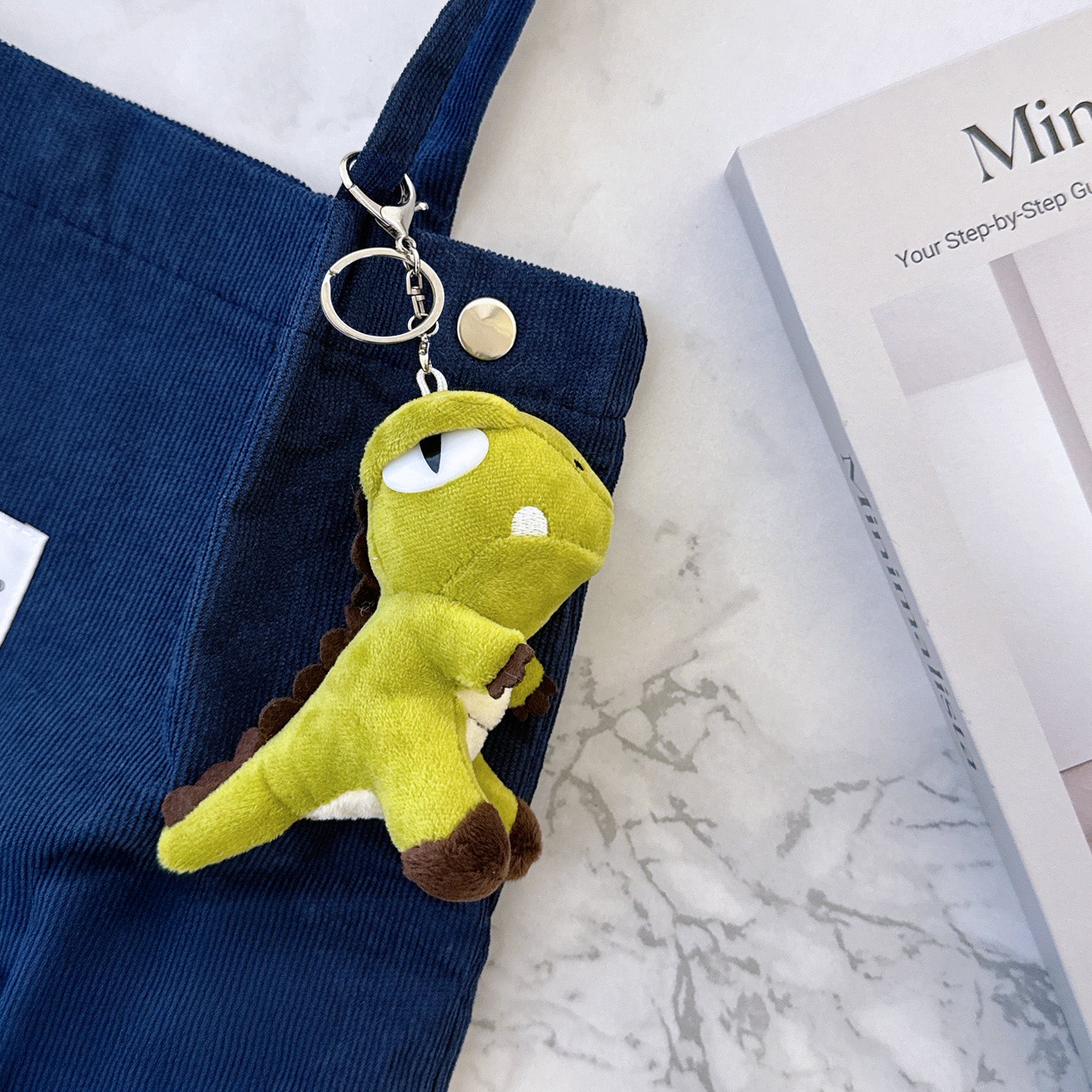 Wrapables Cute Plush Keychain Pendant Charm for Bag, Dinosaur