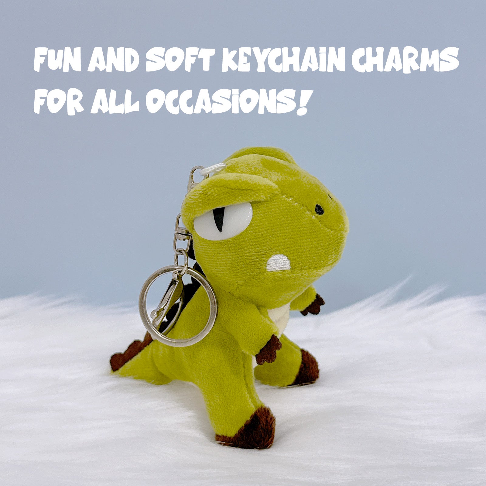 Wrapables Cute Plush Keychain Pendant Charm for Bag, Dinosaur