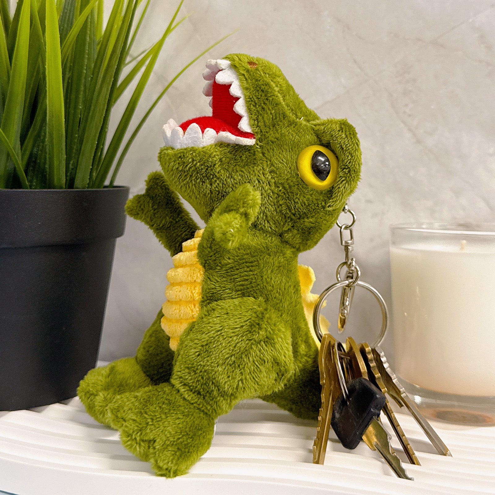 Wrapables Cute Plush Keychain Pendant Charm for Bag, T-Rex