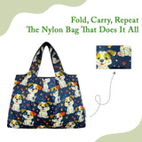 Wrapables Large Foldable Tote Nylon Reusable Grocery Bags