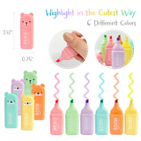 Wrapables Back-to-School Cute and Trendy Super Savers Set, School Supplies Kit with Pencil Case Pencil Pouch and Colorful Bear Highlighters, Black