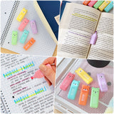 Wrapables Back-to-School Cute and Trendy Super Savers Set, School Supplies Kit with Pencil Case Pencil Pouch and Colorful Bear Highlighters, Black
