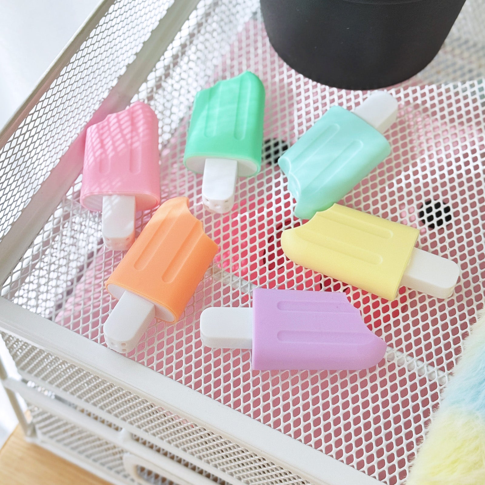 Wrapables Cute and Colorful Highlighters, Marker Pens, Stationery Supplies (Set of 6), Popsicle