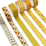 Wrapables Yellow Bees Washi Tape Set for Arts & Crafts, Scrapbooking, Stationery, Diary, Card Making (12 Rolls)