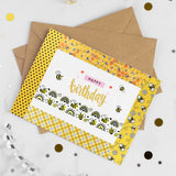 Wrapables Yellow Bees Washi Tape Set for Arts & Crafts, Scrapbooking, Stationery, Diary, Card Making (12 Rolls)