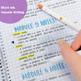 Wrapables Smooth Retractable Black Ink Gel Pens, 0.5mm Fine Point, for Home Office Work (Set of 5), Pastel