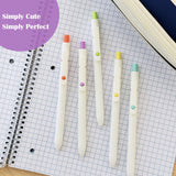 Wrapables Smooth Retractable Black Ink Gel Pens, 0.5mm Fine Point, for Home Office Work (Set of 5), Pastel