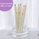 Wrapables Smooth Retractable Black Ink Gel Pens, 0.5mm Fine Point, for Home Office Work (Set of 5), Pastel