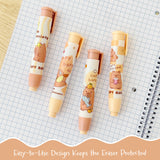 Wrapables Retractable Capybara Erasers, Clickable Push Button, Stationery Office Supplies (Set of 4)
