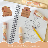 Wrapables Retractable Capybara Erasers, Clickable Push Button, Stationery Office Supplies (Set of 4)