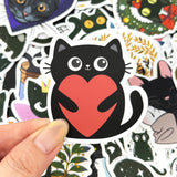 Wrapables Waterproof Vinyl Stickers for Water Bottles, Laptop, Phones, Skateboards, Decals for Teens, 100pcs, Black Cats