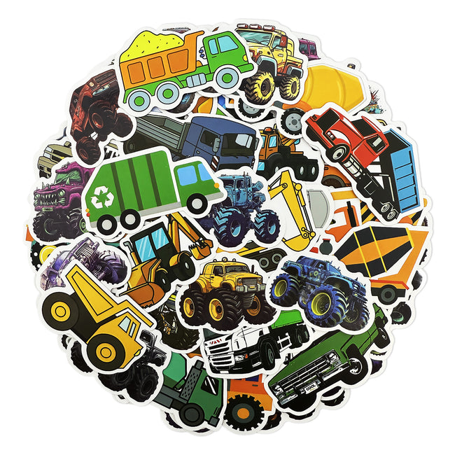 Wrapables Waterproof Vinyl Stickers for Water Bottles, Laptop, Phones, Skateboards, Decals for Teens, 100pcs, Trucks