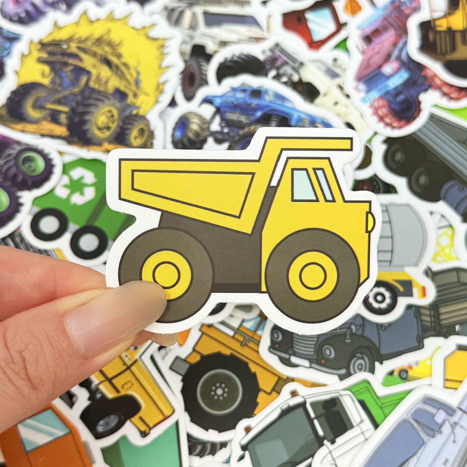 Wrapables Waterproof Vinyl Stickers for Water Bottles, Laptop, Phones, Skateboards, Decals for Teens, 100pcs, Trucks